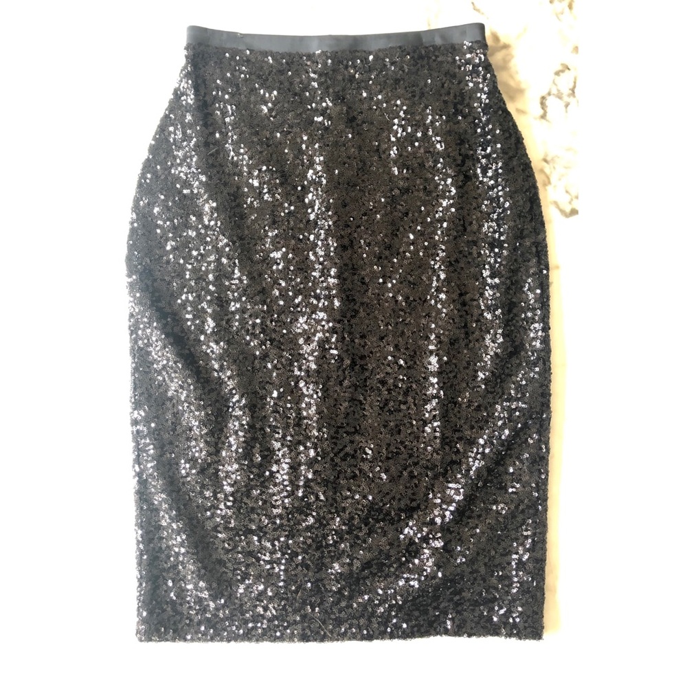 Express black sequin pencil skirt size 0